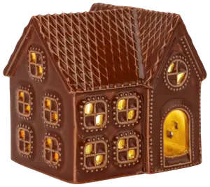 Pepparkakshus Keramik LED H. 8 cm 