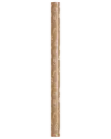 Brun papirrulle med et festligt mønster af hvide konturer af julemotiver, herunder honningkagemænd, snemænd, nissehuer og slikstokke. Papiret har en mat overflade, og designet er jævnt fordelt, hvilket giver et hyggeligt juleudtryk.