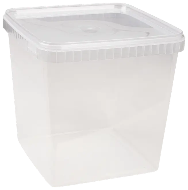 Plastlåda med lock 5000 ml fyrkantig