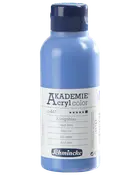 500 ml flaska Schmincke Akademie Acryl Color akrylfärg i kungligt blå. Skruvlock, bred öppning och tydlig etikett med färgnamn och produktinformation.