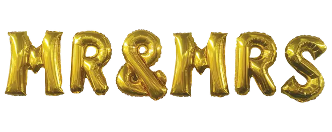 Folieballon 40 cm Mr&Mrs - Guld