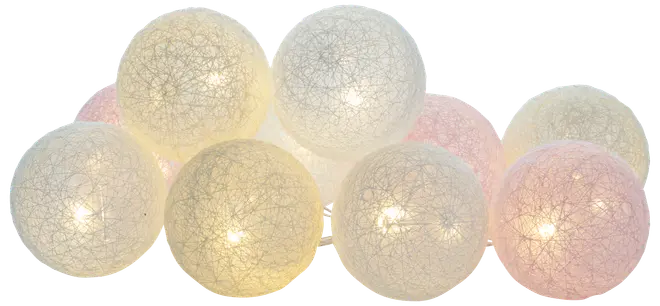 Ljusslinga Ø6 cm 10 st - ljusa färger