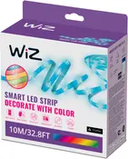WiZ Smart LED Strip, 10 meter (32,8 fod), flerfarvet, app- og stemmestyring, musik-synkronisering, kan klippes til, kompatibel med Matter, dekorativ belysning.