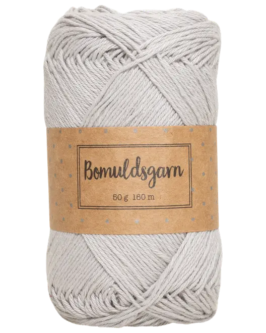 Bomullsgarn 50 g ljusgrå