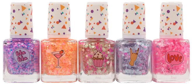 CREATEit Neglelak med konfetti 5 x 8 ml