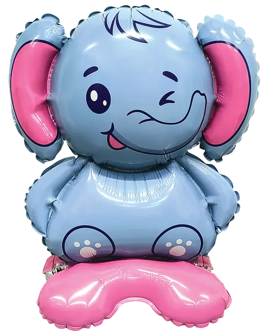 Folieballon på fod 40 cm - Mini elefant