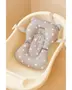 Mjuk badkudde för baby med stjärnmönster och björnöron, ger komfort och stöd. Passar i babybadkar och fästs med justerbara remmar för säker badning.