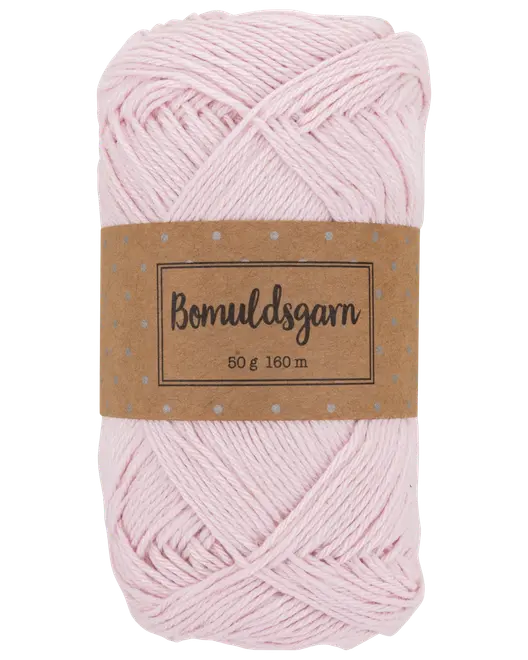 Bomuldsgarn 50 g - baby pink
