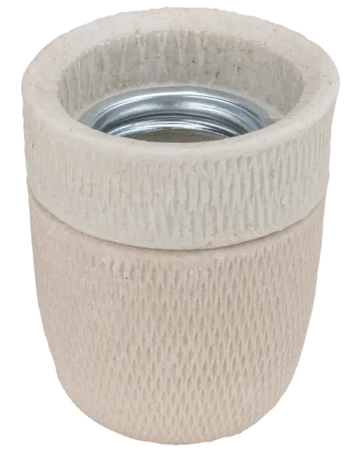 Porcelænsfatning E27 - råhvid