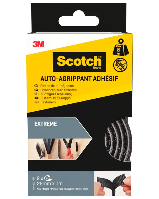 Scotch™ Ekstreme Fasteners Sort - 25 mm x 1 meter