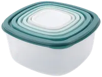 Plastbøtter med låg - 6 stk.