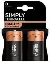 DURACELL Simply Batteri D 2-pak