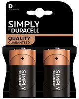 DURACELL Simply Batteri D 2-pak