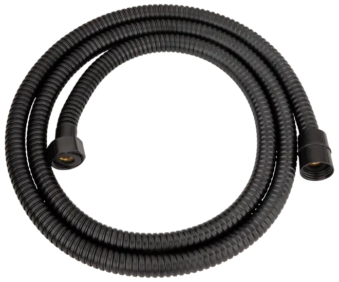 Fleksibel sort bruseslange med rillet overflade og gevindforbindelser i begge ender. Passer til de fleste brusere og armaturer, holdbar og nem at montere.