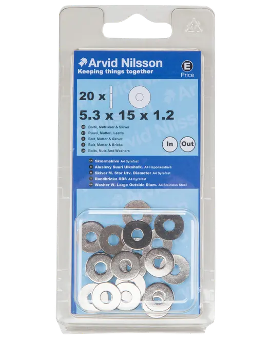 Båtbricka A4 för M5 20 st