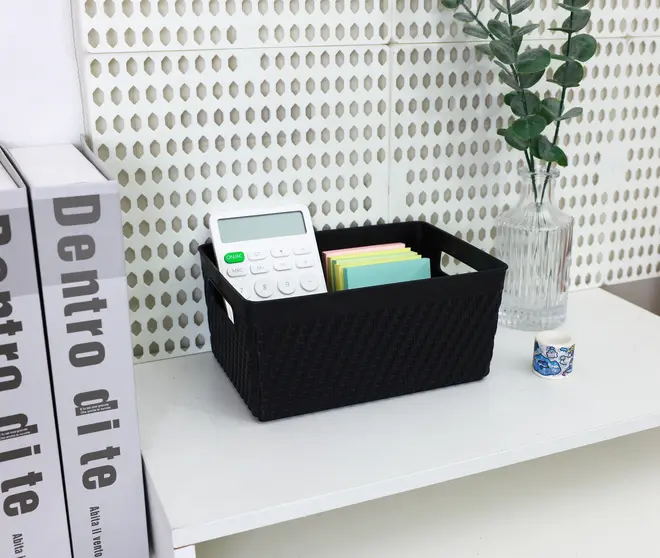 Förvaringskorg plast S svart 