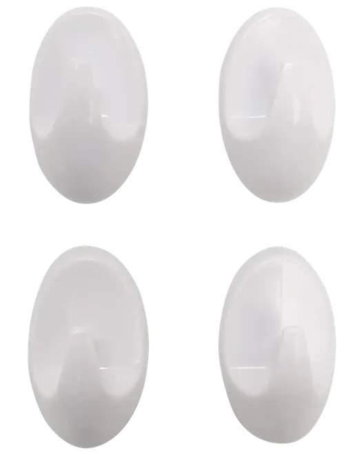 Självhäftande krokar plast 4-pack