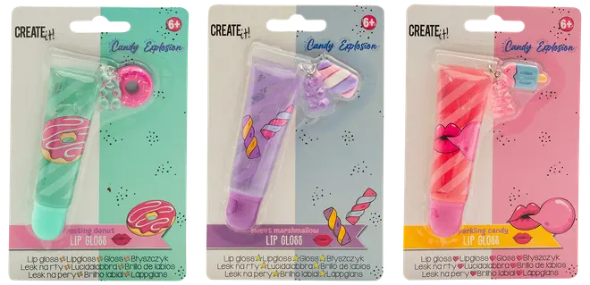 CREATEit Lipgloss Candy med charm - assorterede varianter