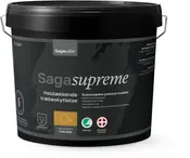 Sort 5-liters spand Sagacolor Saga Supreme heldækkende træbeskyttelse til udendørs brug, premium kvalitet, miljømærket, med metalhank og tætsluttende låg.