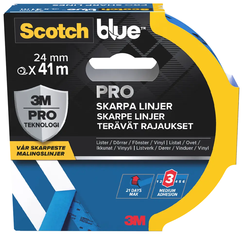 ScotchBlue™ PRO Afdækningstape 24 mm x 41 meter