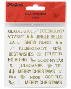 Klistermærker juletekst 6 ark