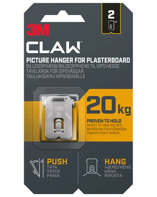 3M™ CLAW™ Ophæng Gipsvæg - 20 kg 2-pak