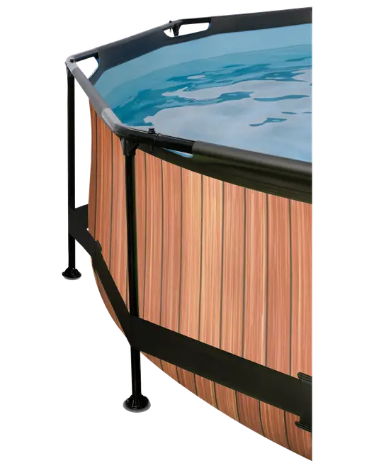 EXIT TOYS Pool Ø244x76 cm med pumpe og skærm - brun