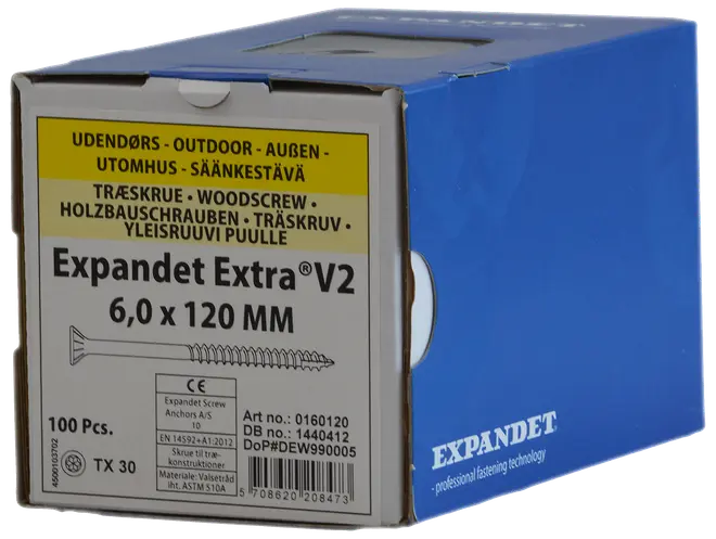 Spånskruv 6X120 mm Tx20 100 st