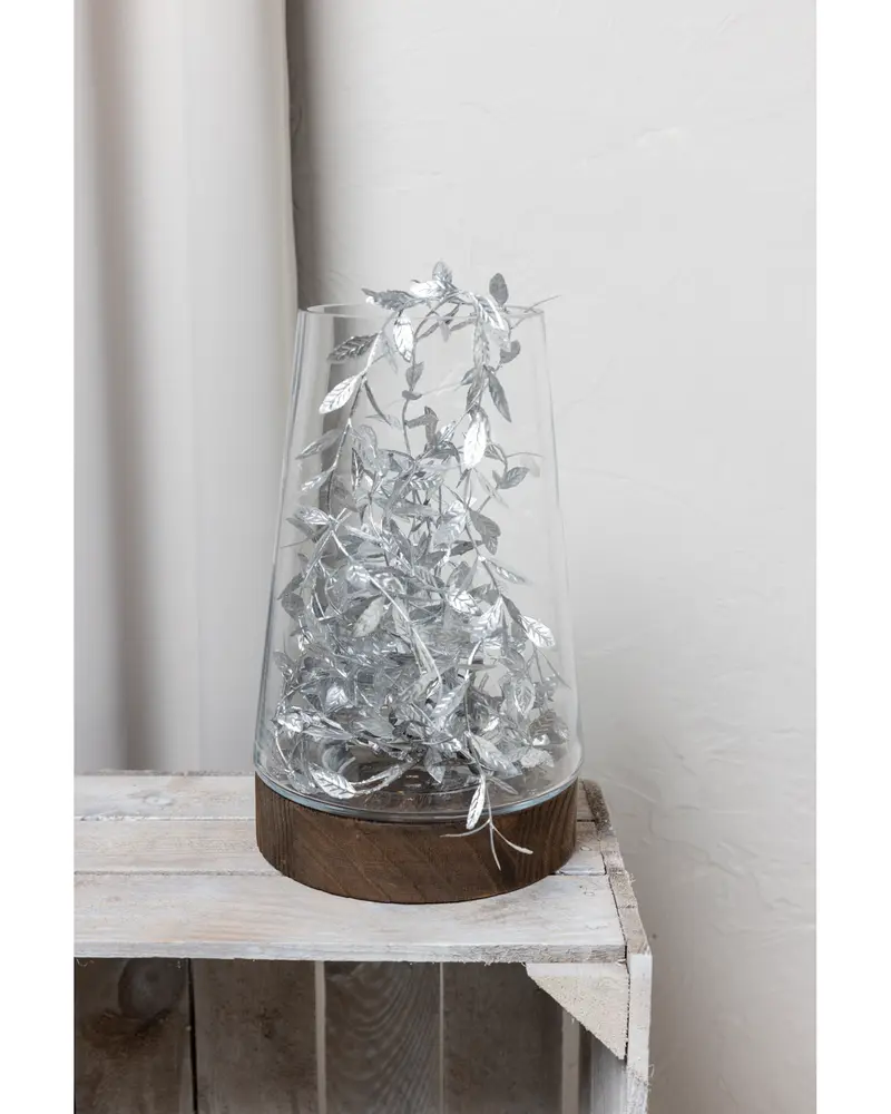 Bladgirlang i silver - 88 cm