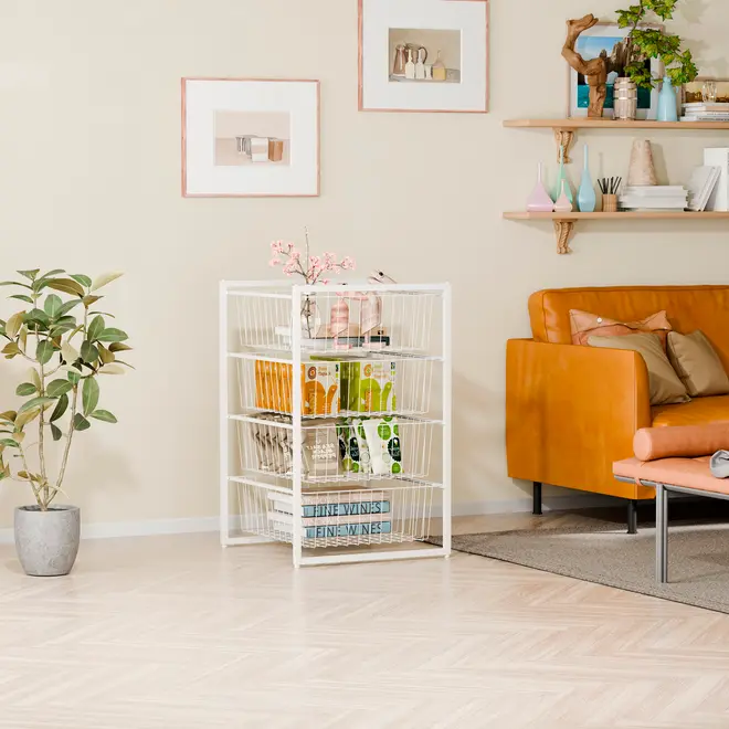 Garderobsinsats med 4 korgar