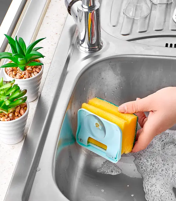 Holder til køkkensvamp - med sugekop