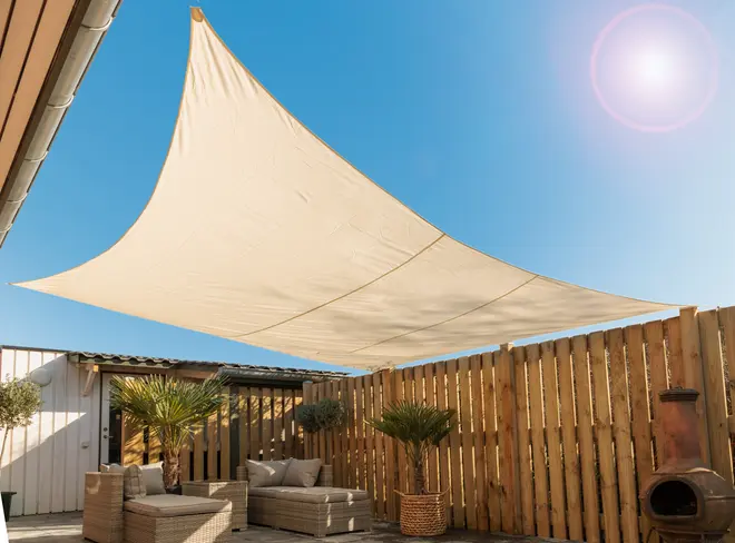 Segelduk 5x5m cream vit