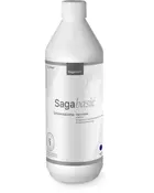 Sagabasic universalrengøringsmiddel, 1 liter plastflaske med skruelåg. Hvid etiket med grå detaljer, egnet til rengøring af malede og vaskbare overflader. Høj kvalitet, til inde og ude.