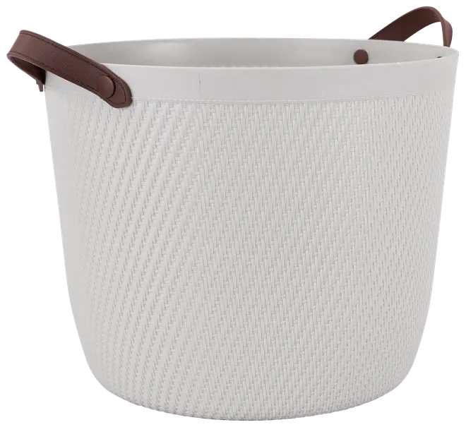 Förvaringskorg plast rund grå 