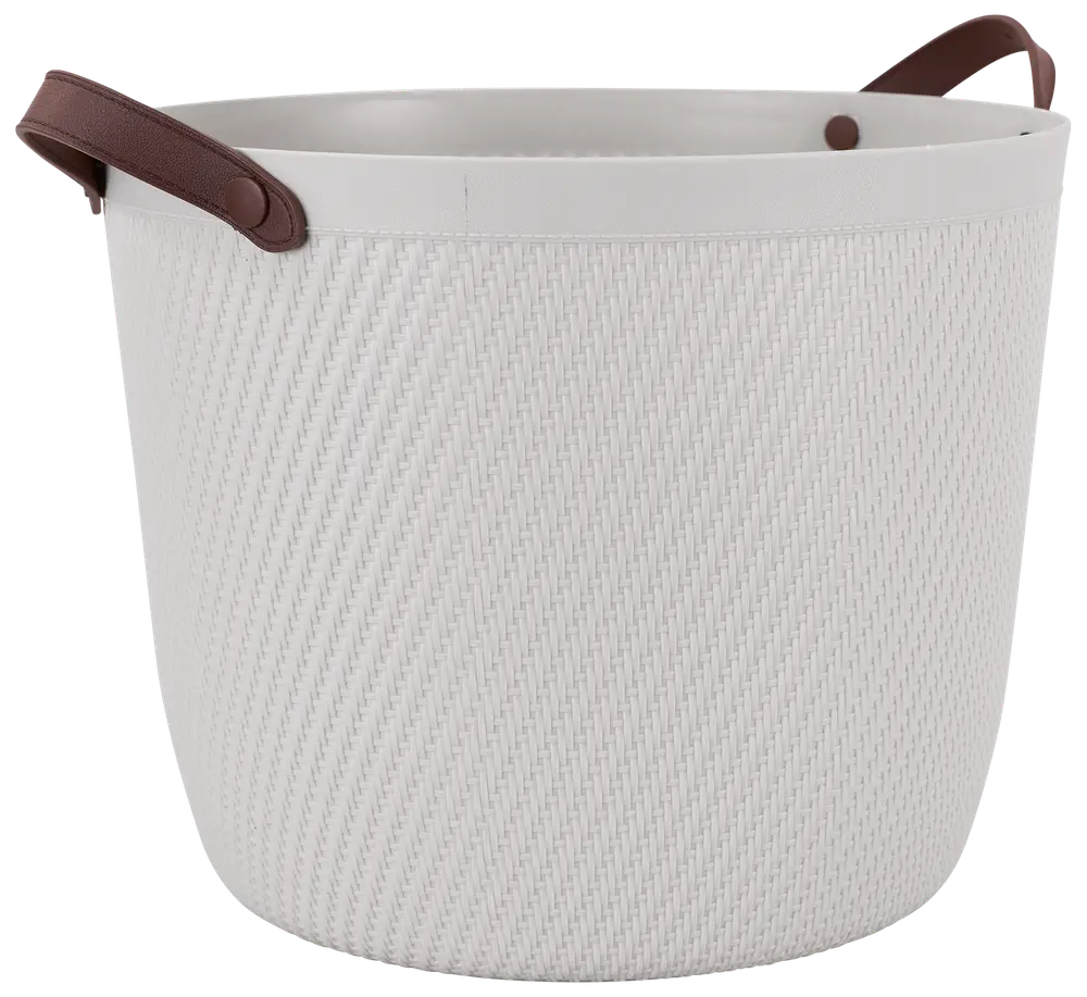 Förvaringskorg plast rund grå 