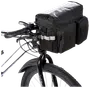 Sort cykelstyrtaske med flere lynlåslommer, netlommer på siderne, reflekterende stribe og gennemsigtigt toplåg til telefon eller kort. Fastgøres sikkert til styret.
