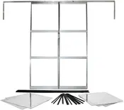 Växthusfönsterkit med aluminiumram, klara polykarbonatpaneler och svarta tätningslister. Innehåller alla delar för montering. Passar för gör-det-själv-växthusprojekt.