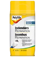 Polyfilla indendørs reparationspulver, 2 kg, til udfyldning af små revner og huller i vægge og lofter, hvid, egnet til søm og skruer, maksimal dybde 2 cm.