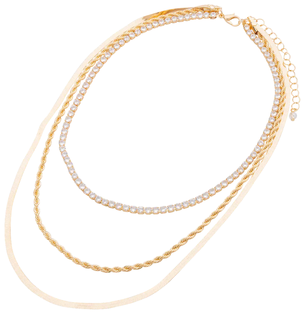 Halsband 3 st - guld