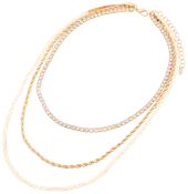 Halskæde 3-i-1 - guld