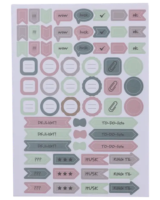 Kalenderklistermærker 8 ark A5