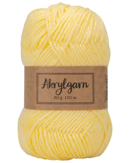Akrylgarn 50 g - gul