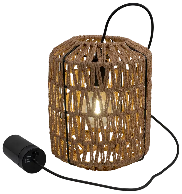 Loftslampe natur reb - Ø18 cm