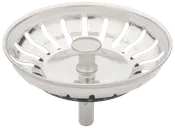 Diskbänksil i rostfritt stål med slitsad design, mittknopp för enkel borttagning och stift för montering i standarddiskho. Hållbar och rostfri.