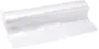 Transparent rulle med plastfolie och brett ark, lämplig för förpackning eller inpackning.