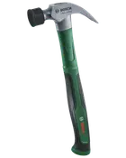 Bosch 16oz klohammer med grønt og sort ergonomisk håndtag, metalhoved og tekstureret greb for komfort. Velegnet til tømrerarbejde og husholdningsopgaver.