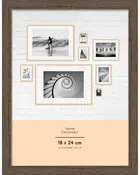 Træramme til billeder, 18 x 24 cm, natur finish. Velegnet til boligindretning, passer til fotos eller kunst. Enkel, moderne design med glasfront og solid bagside.