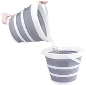 Spand foldbar hvid/grå 10 L