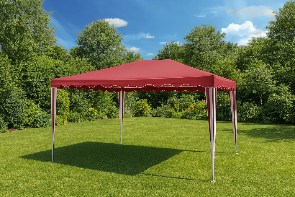 Pavillon 3x4 meter - Rød og hvid