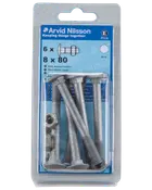 Vagnsbult med mutter M8x80